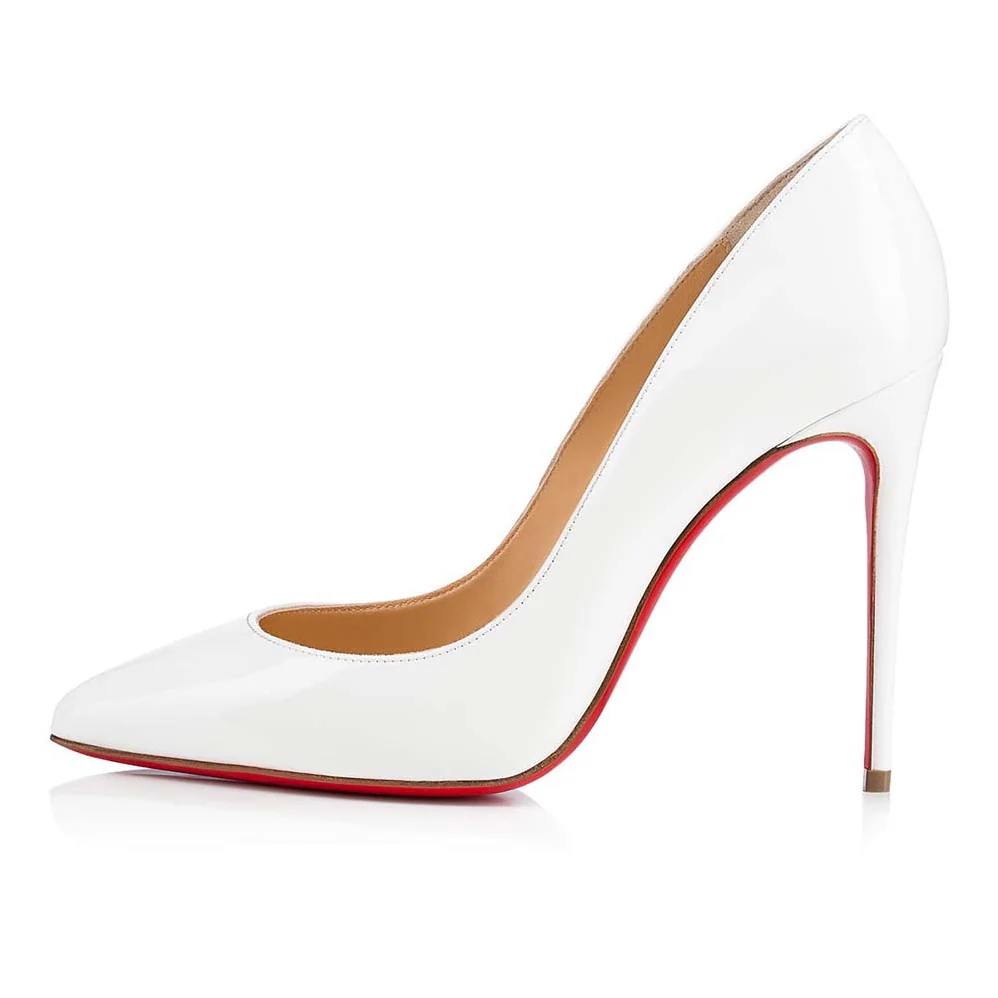 Christian Louboutin Shoes Pigalle Follies 100 mm for Women in White Christian Louboutin Shoes Pigalle Follies 100 mm for Women in White