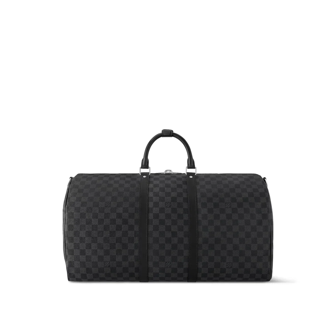 Louis Vuitton Keepall Bandouliere 55 Travel Bag / Black Damier Graphite Silver Hardware