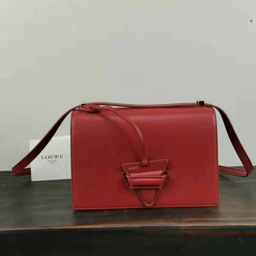 Loewe Barcelona Bag in Silk Calfskin for Women in Maroon Loewe Barcelona Bag in Silk Calfskin for Women in Maroon