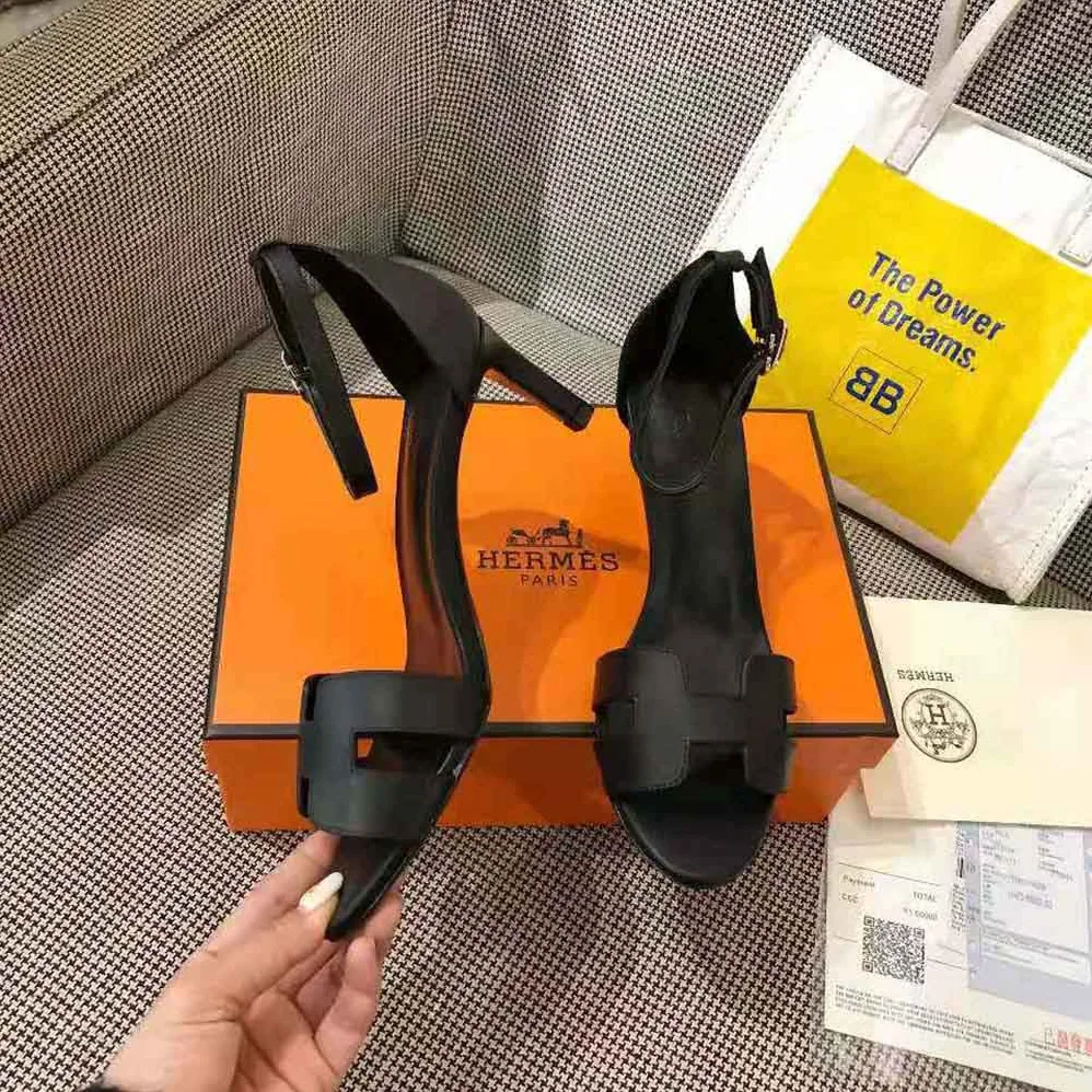 Hermes Premiere 70 High Heel Sandal in Calfskin with Thin Ankle Strap for Women
