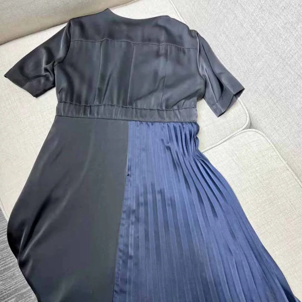 Givenchy Asymmetric Dress in Silk with Metallic Details for Women in Black