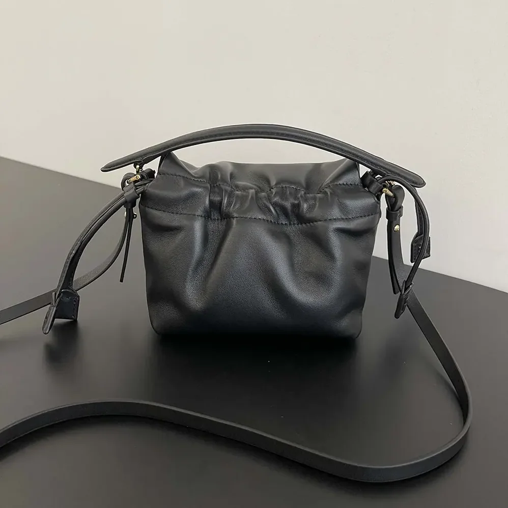 Fendi Mamma Baguette Small Black Nappa Leather Mini Bag for Women