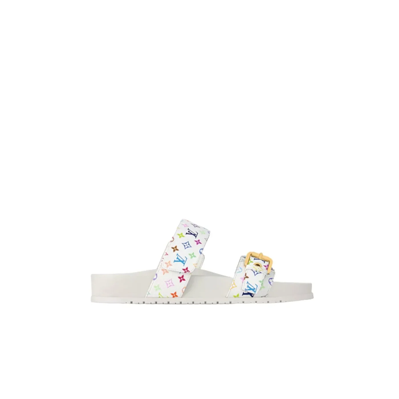 Louis Vuitton LV x TM Bom Dia Flat Comfort Mule Multicolored Blanc - 1AGXU3 Louis Vuitton LV x TM Bom Dia Flat Comfort Mule Multicolored Blanc - 1AGXU3