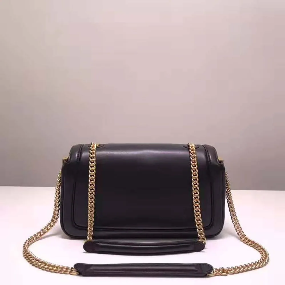 Fendi Baguette Chain Black Nappa Leather Bag for Women