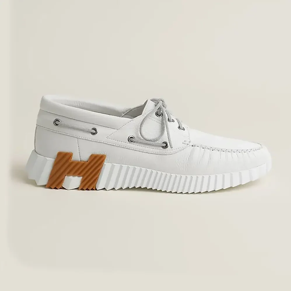 Hermes Ketch Sneaker in Deerskin for Men in White