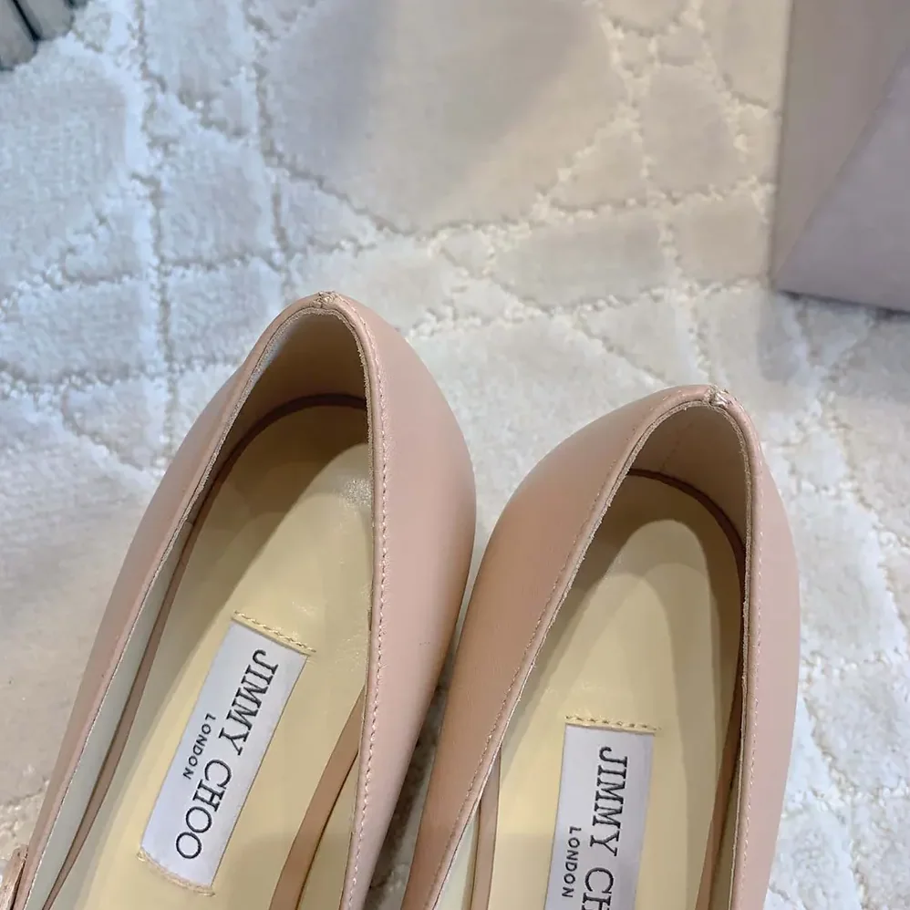Jimmy Choo Elisa 45 Ballet Pink Nappa and Patent Leather Pumps for Women