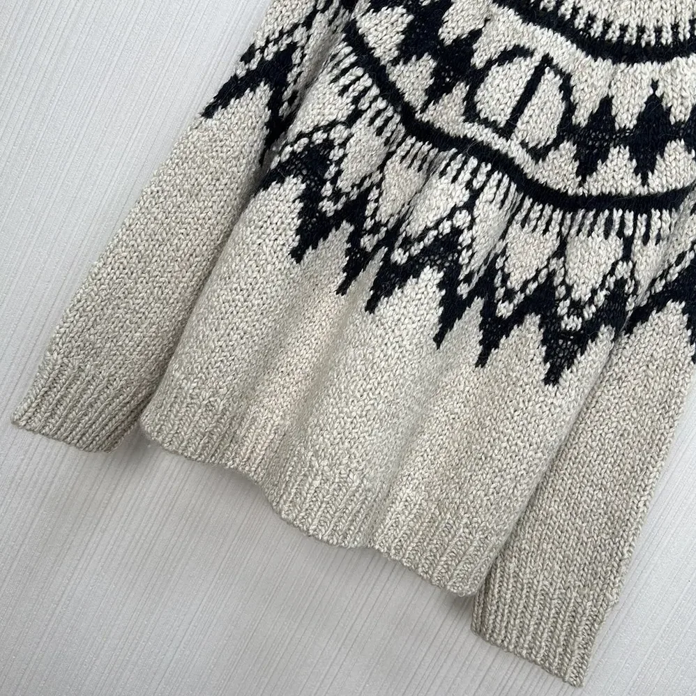 Dior DiorAlps Sweater Beige and Black Alpaca Wool and Cotton Knit for Men Dior DiorAlps Sweater Beige and Black Alpaca Wool and Cotton Knit for Men