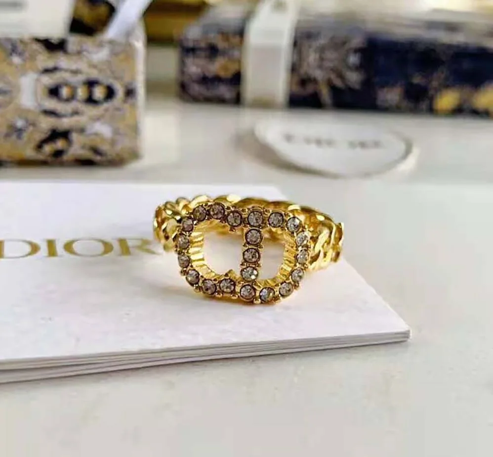 Dior Clair D Lune Ring Gold-Finish Metal and White Crystals for Women Dior Clair D Lune Ring Gold-Finish Metal and White Crystals for Women
