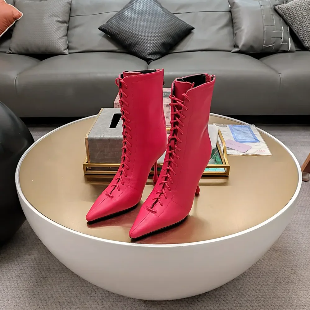 Jimmy Choo Scarlett Ankle Boot 95 Postbox Red Nappa Leather Boots for Women