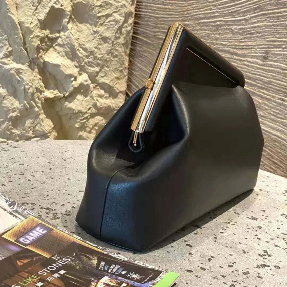 Fendi First Medium Nappa Leather Bag for Women in Black Fendi First Medium Nappa Leather Bag for Women in Black
