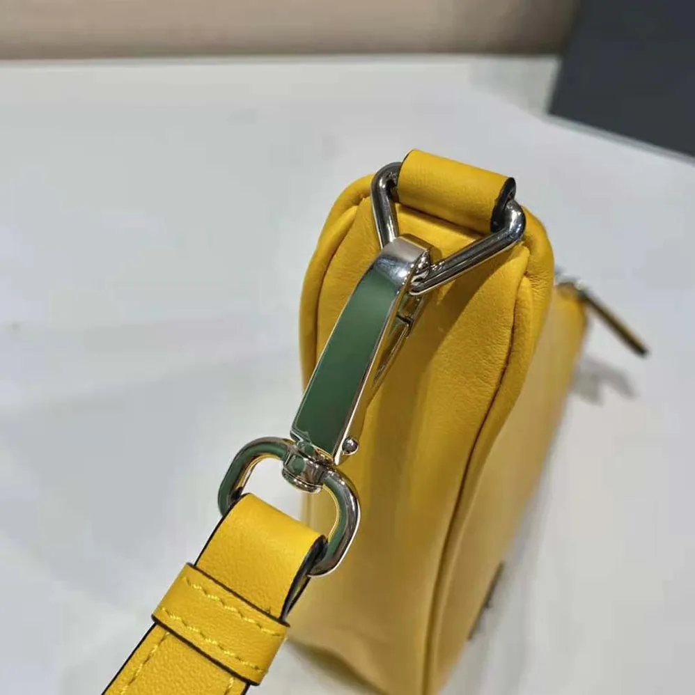 Prada Leather Triangle Leather Pouch for Women in Yellow