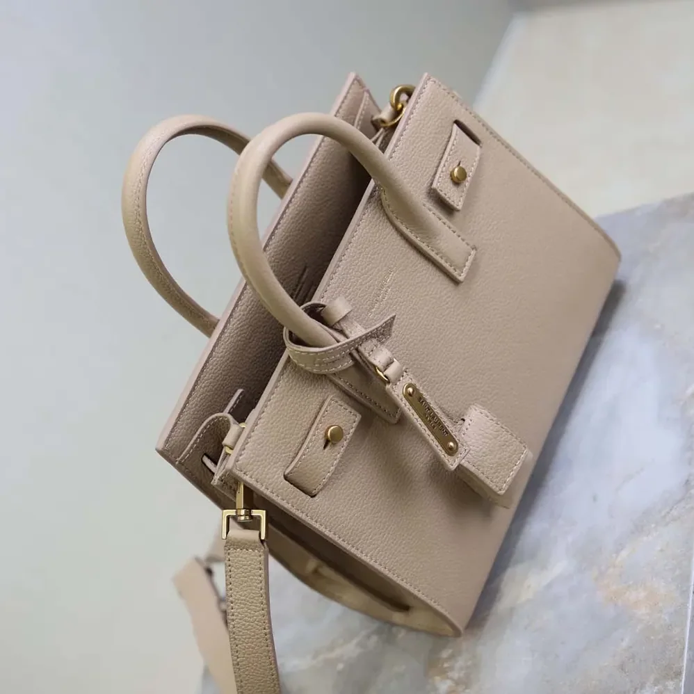 Saint Laurent YSL Nano Sac De Jour In Supple Grained Leather for Women in Beige