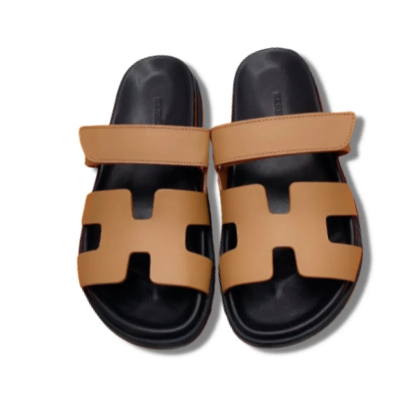 Hermes Chypre Sandals Brown in Blue Hermes Chypre Sandals Brown in Blue