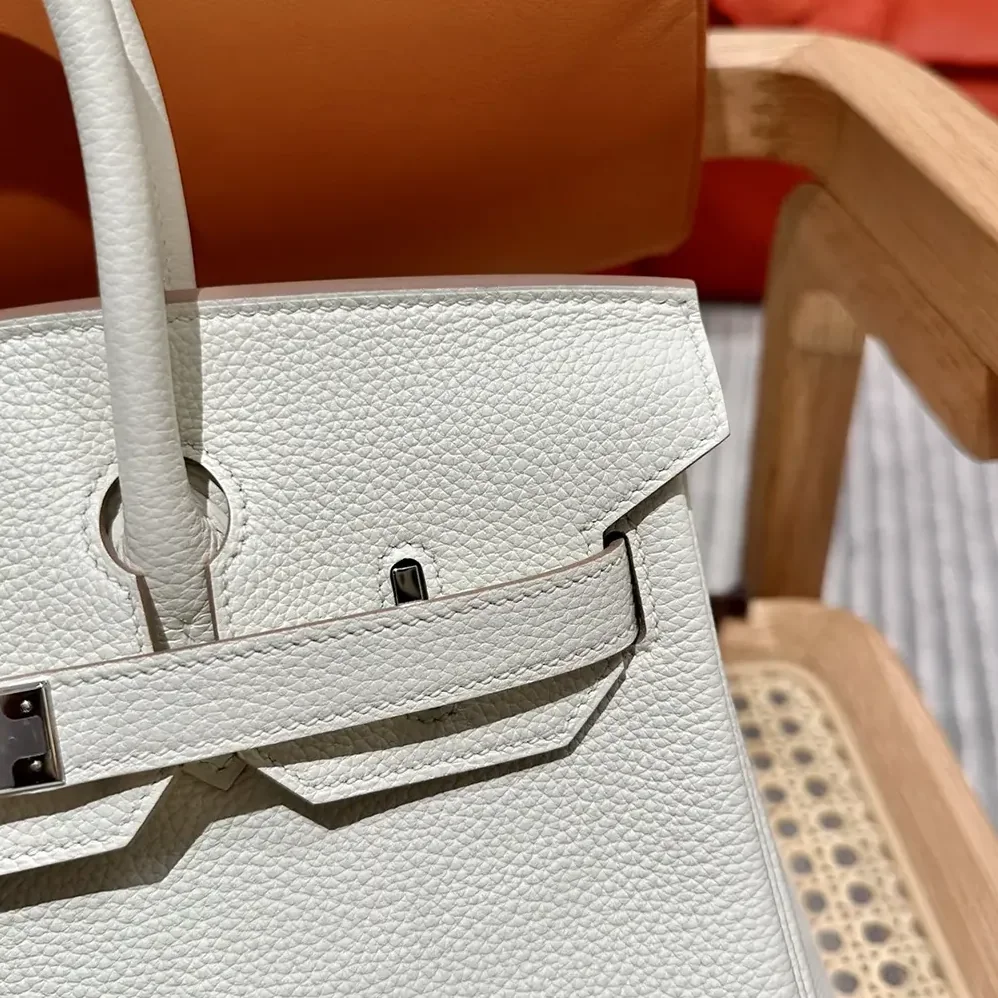 Hermes Birkin 30 Bag in Epsom Leather with Silver Hardware in White/Silver Hermes Birkin 30 Bag in Epsom Leather with Silver Hardware in White/Silver