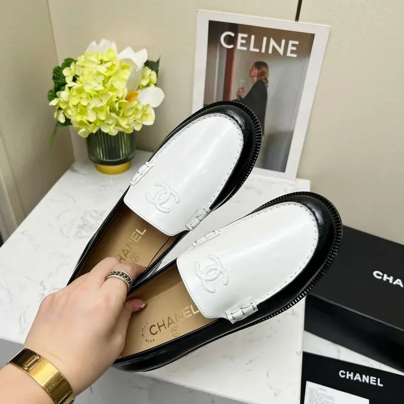Chanel Moccasins Loafers White