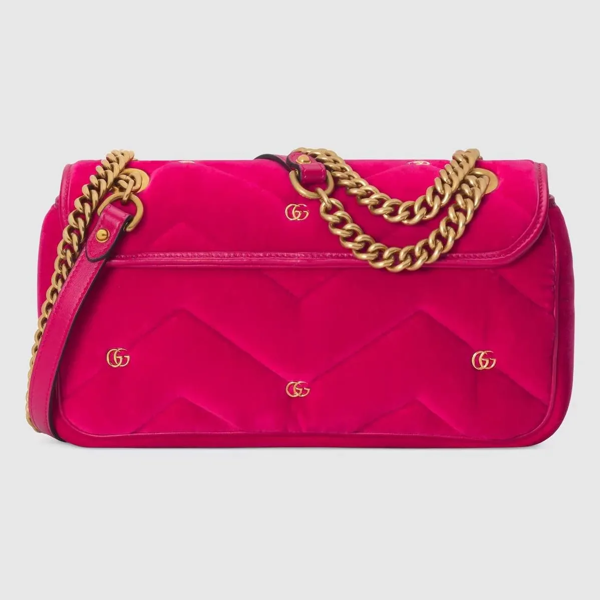 Gucci GG Marmont Small Dark Pink Shoulder Bag FACK2 5650- 10 Inches/