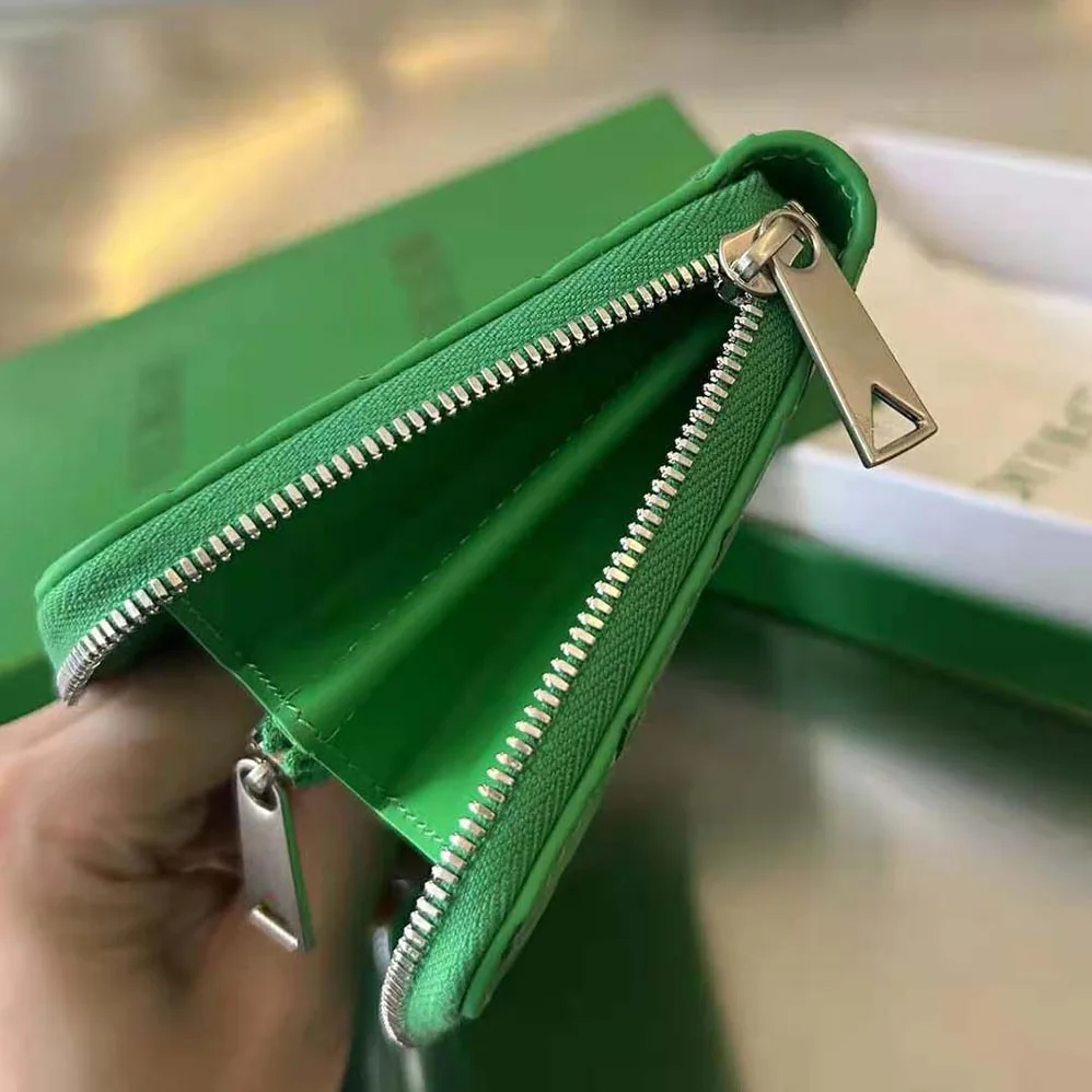 Bottega Veneta Intrecciato Zip Around Wallet for Unisex in Green