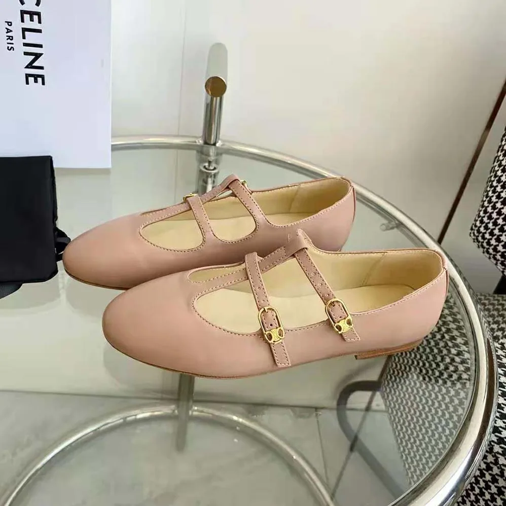 Celine Les Ballerines Celine Double Strap Mary Jane in Lambskin for Women