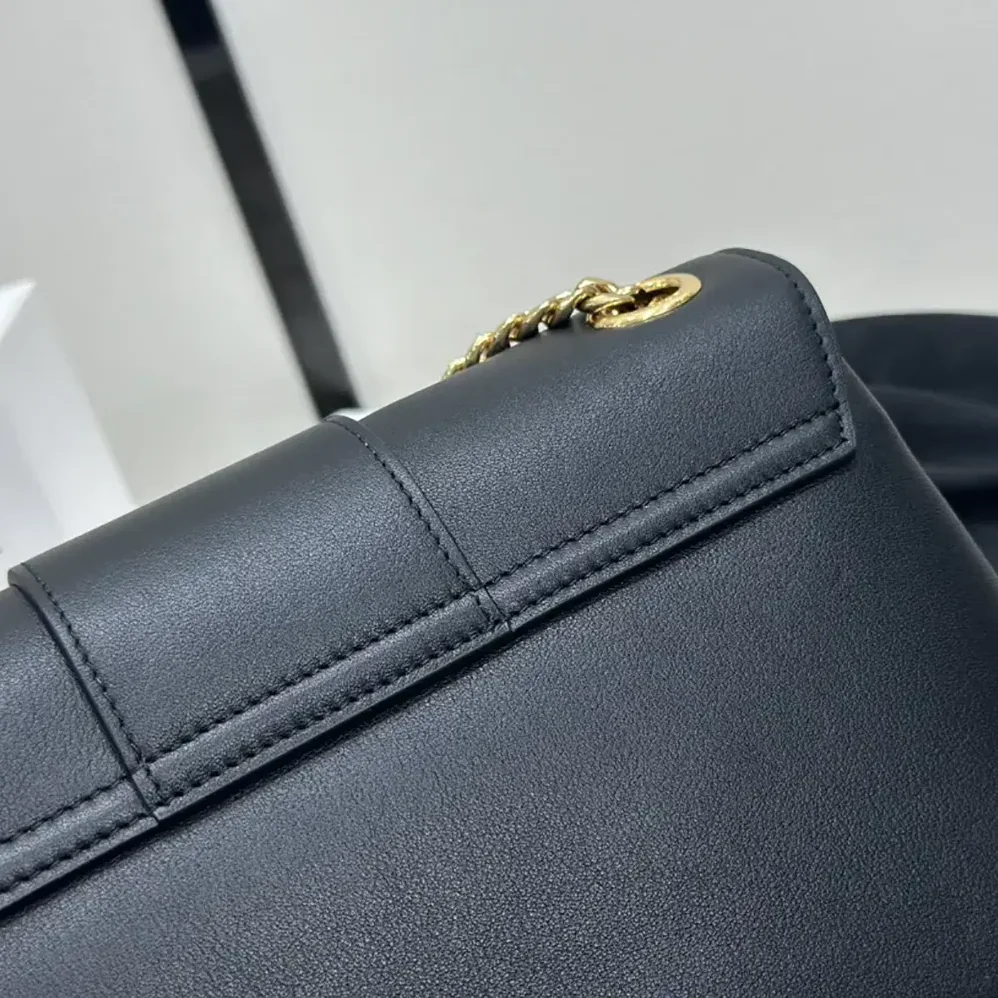 Celine Medium Celine Victoire Bag in Supple Calfskin-Black 15853FDU.38NO for Women
