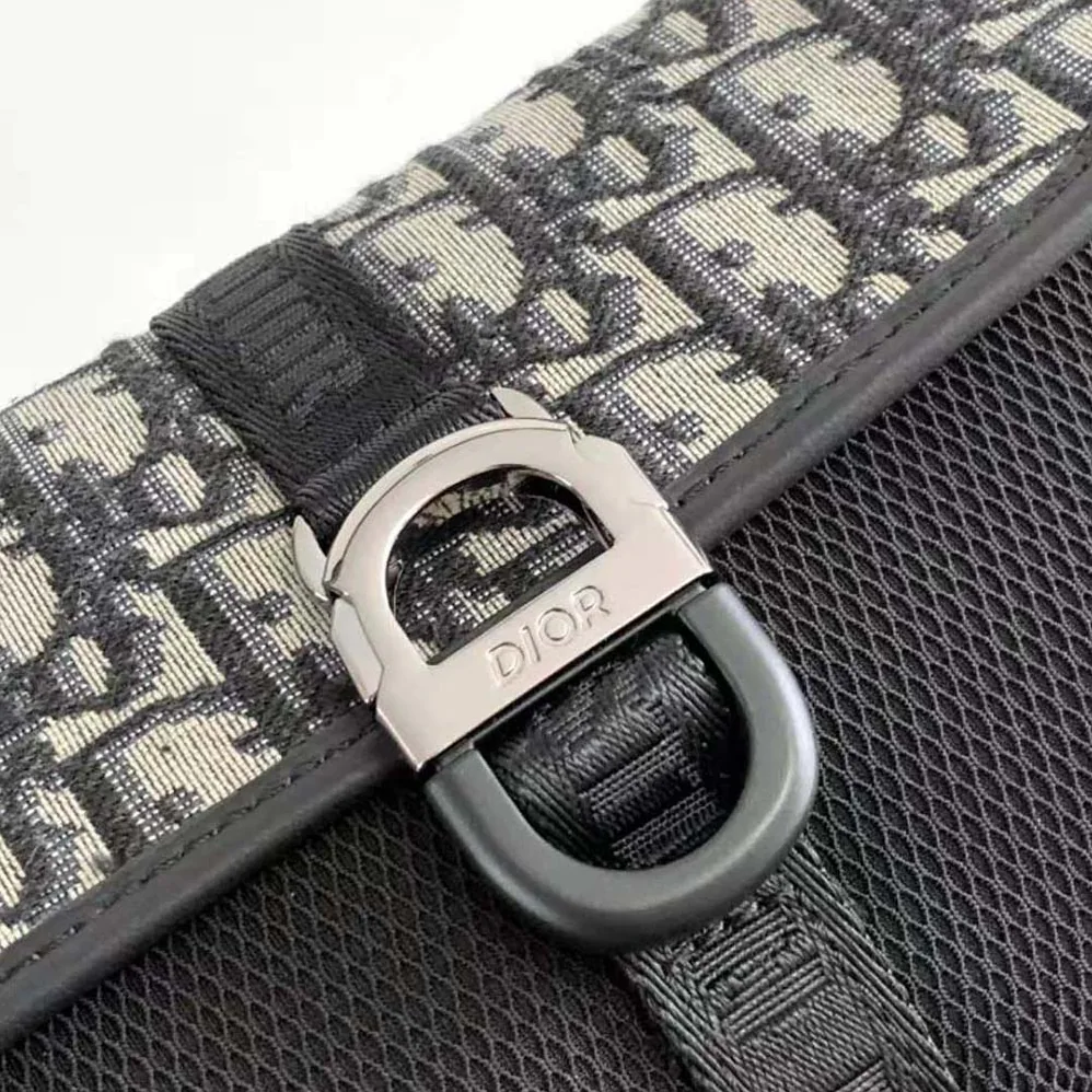 Dior 8 Mini Bag with Strap Beige and Black Dior Oblique Jacquard for Men