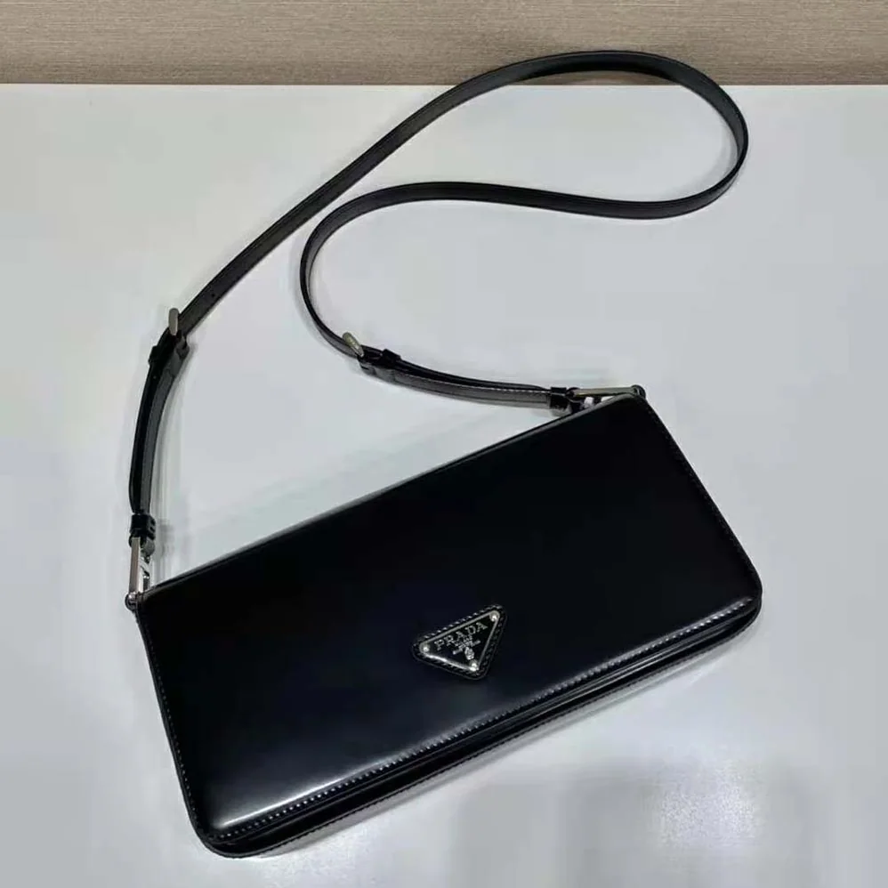 Prada Brushed Leather Prada Femme Bag for Women in Black Prada Brushed Leather Prada Femme Bag for Women in Black