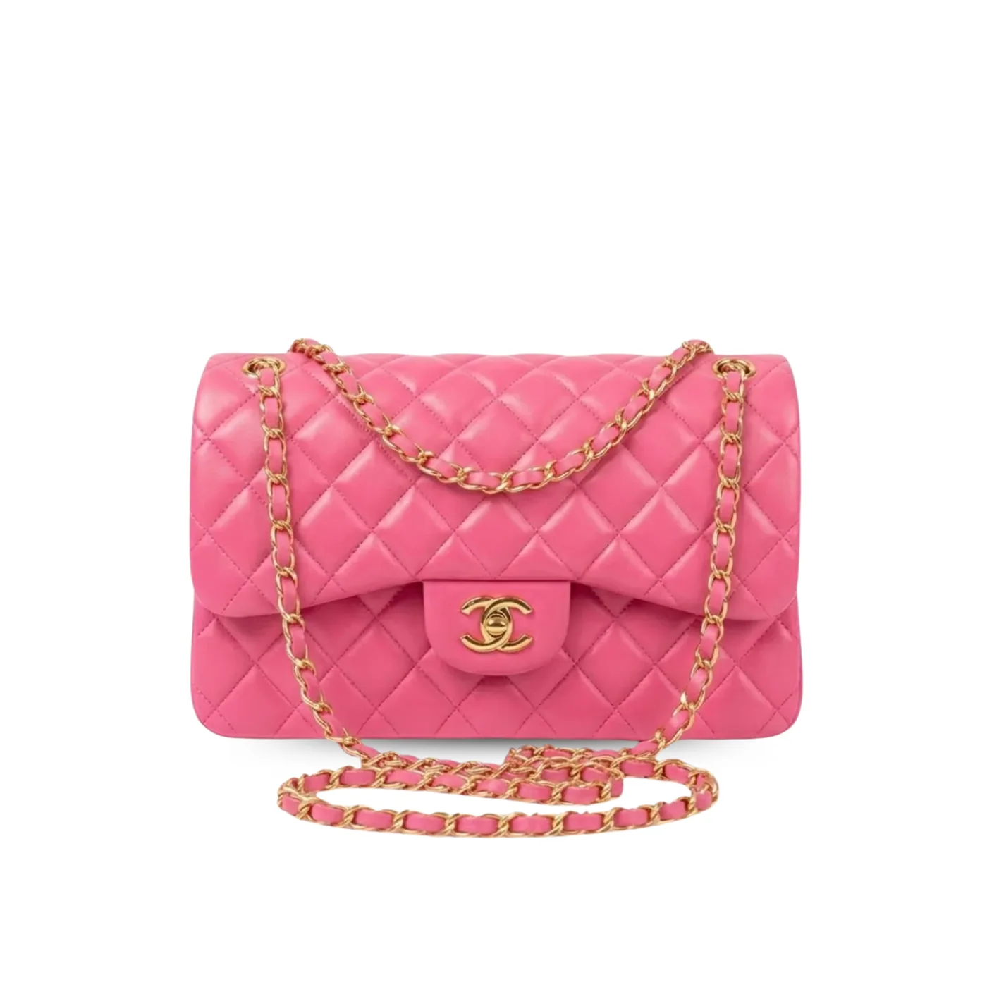 Chanel Classic Flap Bag Large Crossbody in Pink Gold Hardware