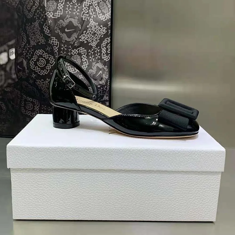 Dior Idylle Ballet Pump Black Patent Calfskin and Grosgrain for Women Dior Idylle Ballet Pump Black Patent Calfskin and Grosgrain for Women