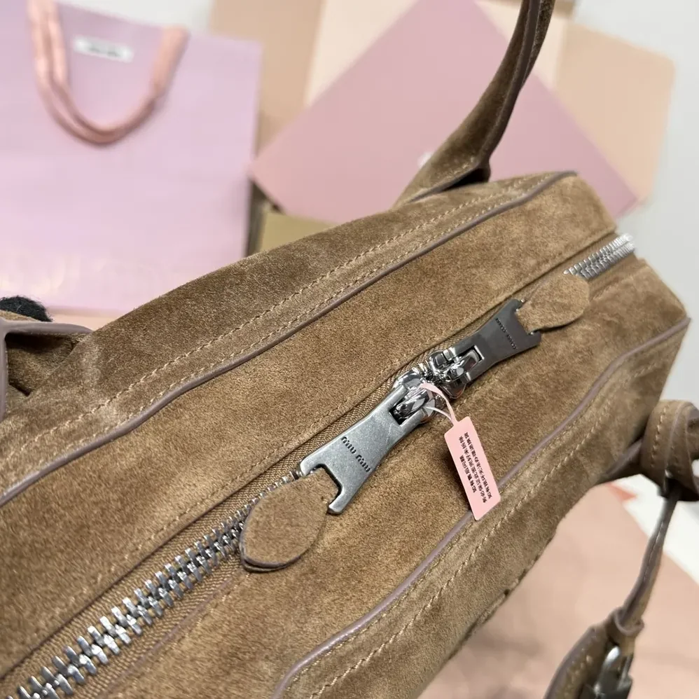 Miu Miu Vivant Suede Bag for Women in Cocoa Brown Miu Miu Vivant Suede Bag for Women in Cocoa Brown