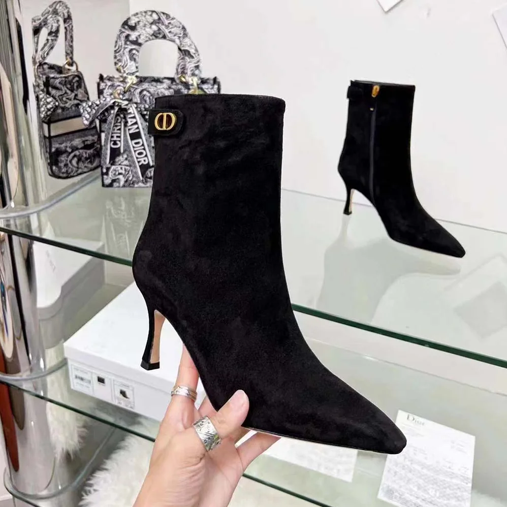 Dior Spectadior Ankle Boot in Stretch Suede Calfskin 65mm Heel for Women Dior Spectadior Ankle Boot in Stretch Suede Calfskin 65mm Heel for Women