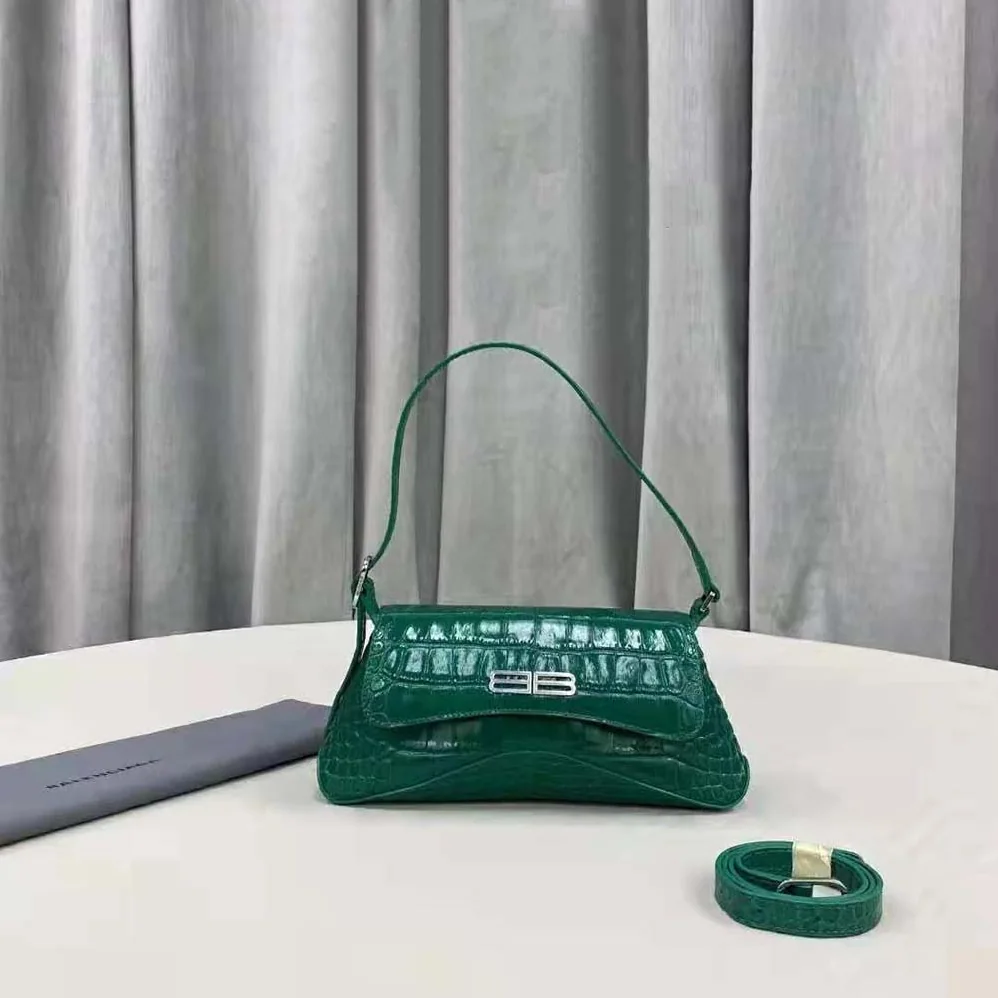 Balenciaga XX Small Flap Bag Crocodile Embossed in Green for Women Balenciaga XX Small Flap Bag Crocodile Embossed in Green for Women