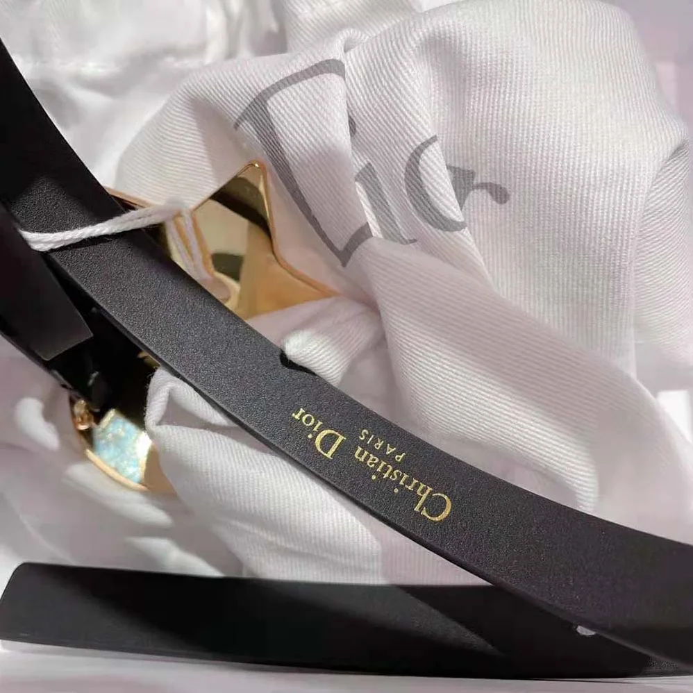 Dior Teddy-D Belt Smooth Calfskin-15 MM for Women in Black