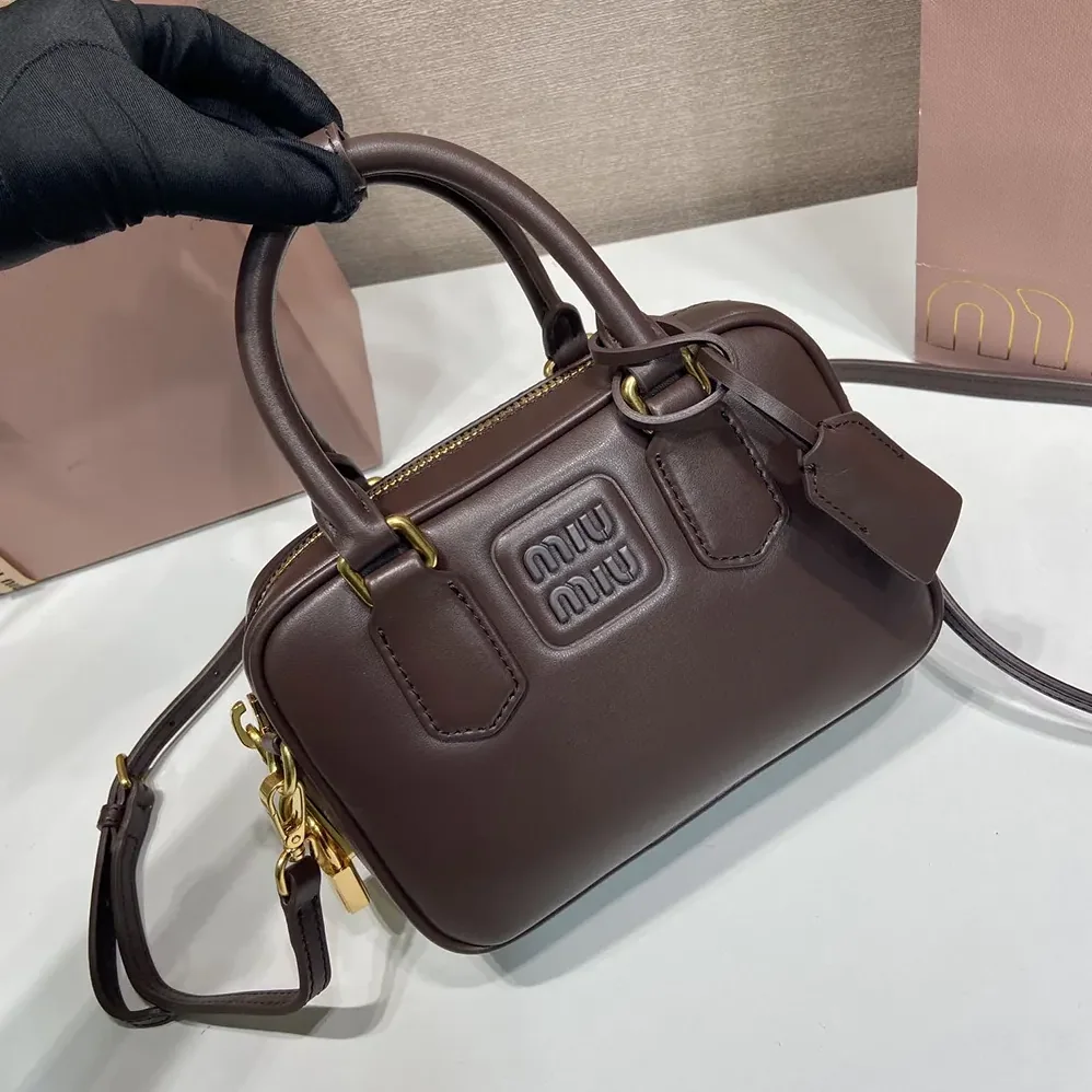 Miu Miu Arcadie Leather Bag for Women in Bordeaux