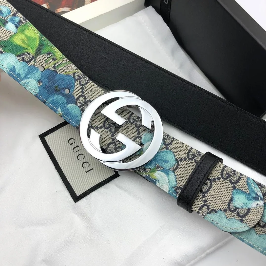 Gucci Superme Belt With Floral Embroidery Beige in Ebony Supreme Canvas