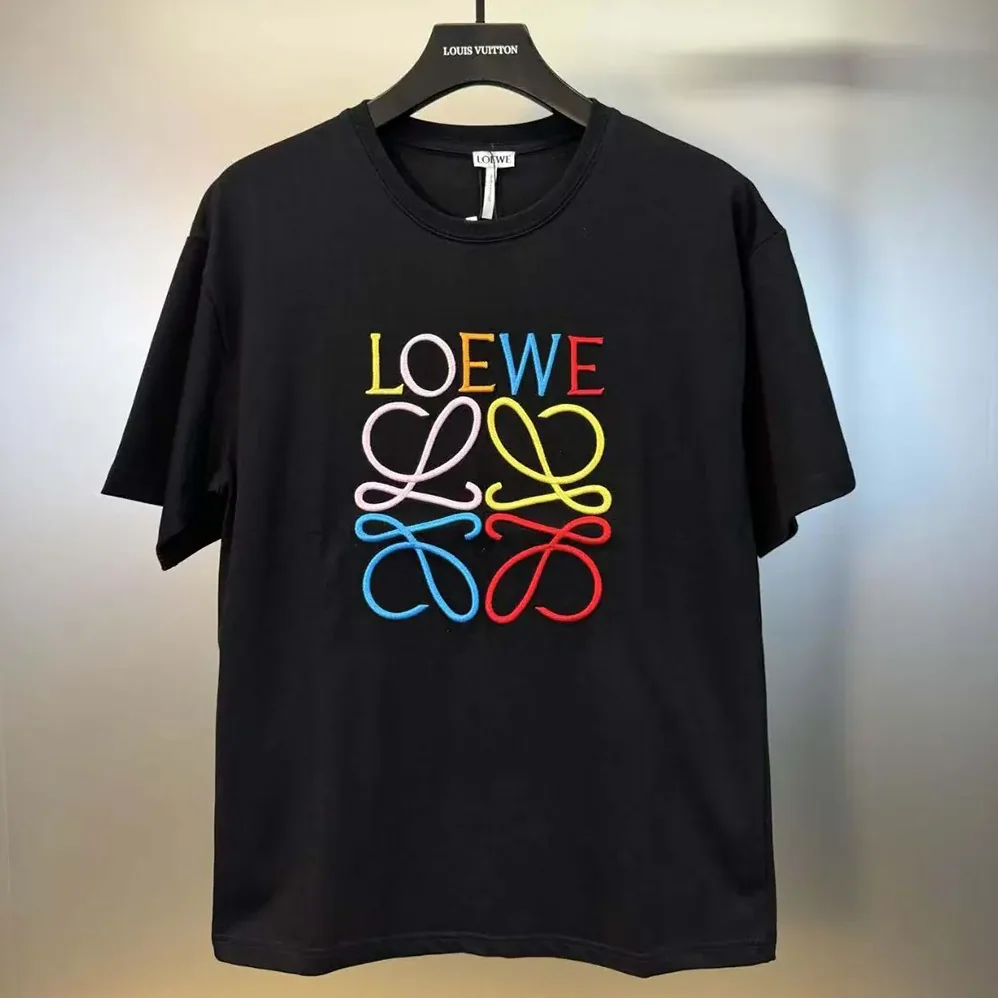 Loewe Glitch Anagram T-shirt in Cotton for Men in Black/Red