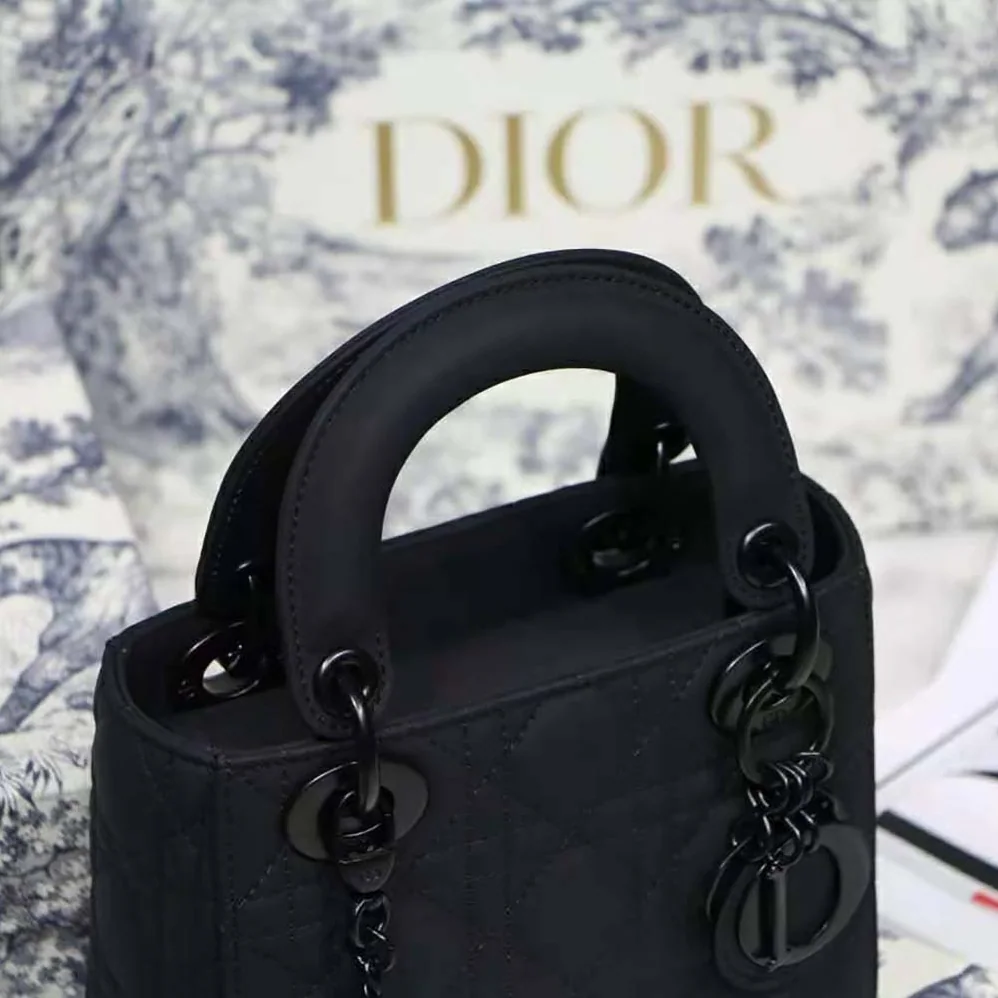 Dior Mini Lady Dior Bag Black Ultramatte Cannage Calfskin