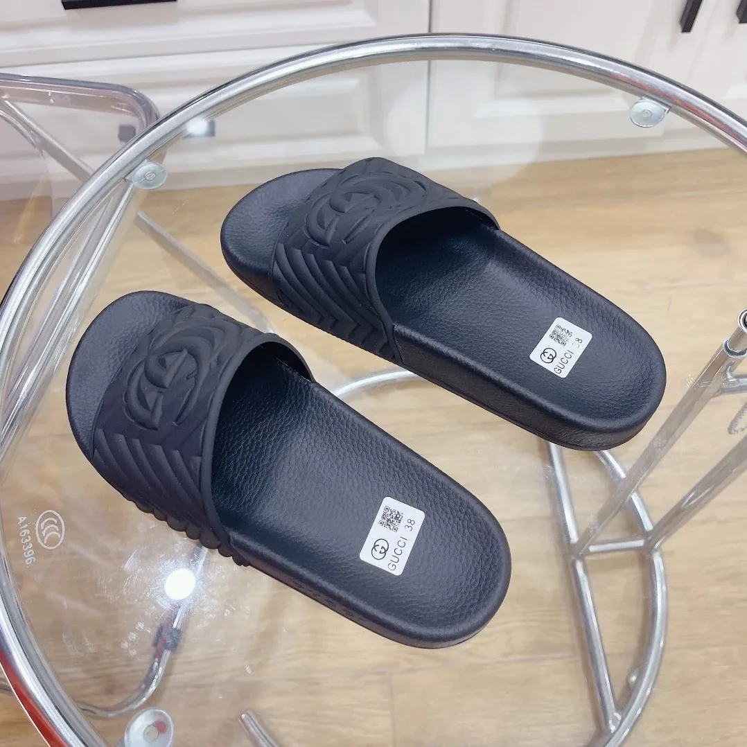 Gucci Quilted GG Rubber Slide Black for Men