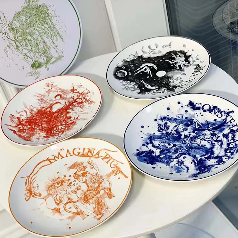 Dior Set of 4 Dinner Plates Multicolor ABCDIOR Imagination, Danse, Constellation, Rêve for Unisex Dior Set of 4 Dinner Plates Multicolor ABCDIOR Imagination, Danse, Constellation, Rêve for Unisex