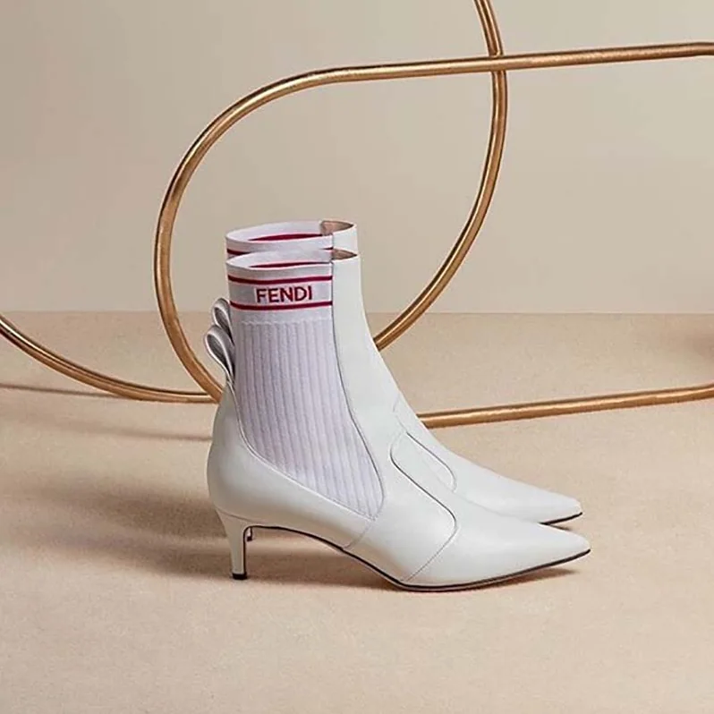 Fendi Shoes White Leather Boots for Women Fendi Shoes White Leather Boots for Women