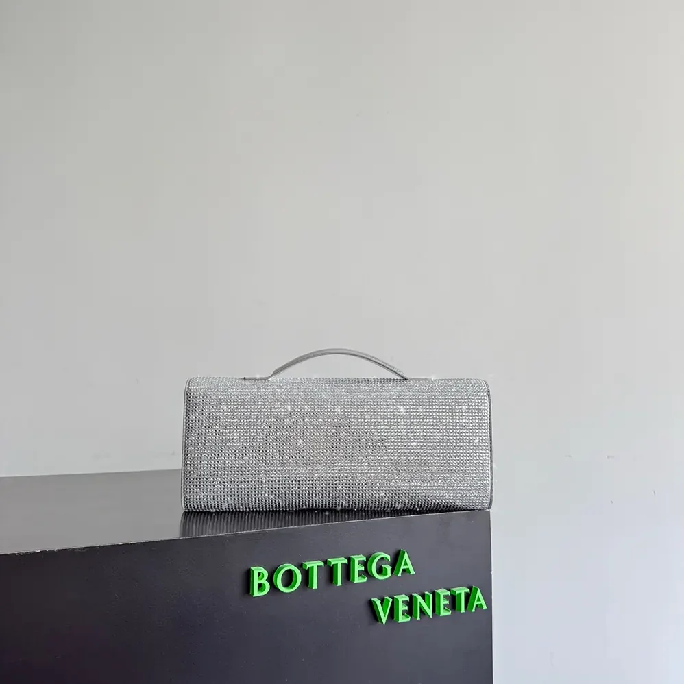 Bottega Veneta Andiamo Clutch for Women in Silver