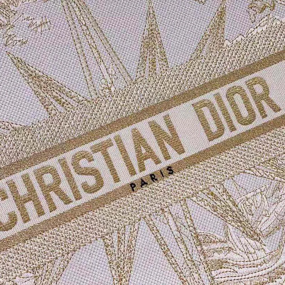 Dior Medium Dior Book Tote Dior Rêve d'Infini Embroidery with Gold for Women in Tone Metallic Thread
