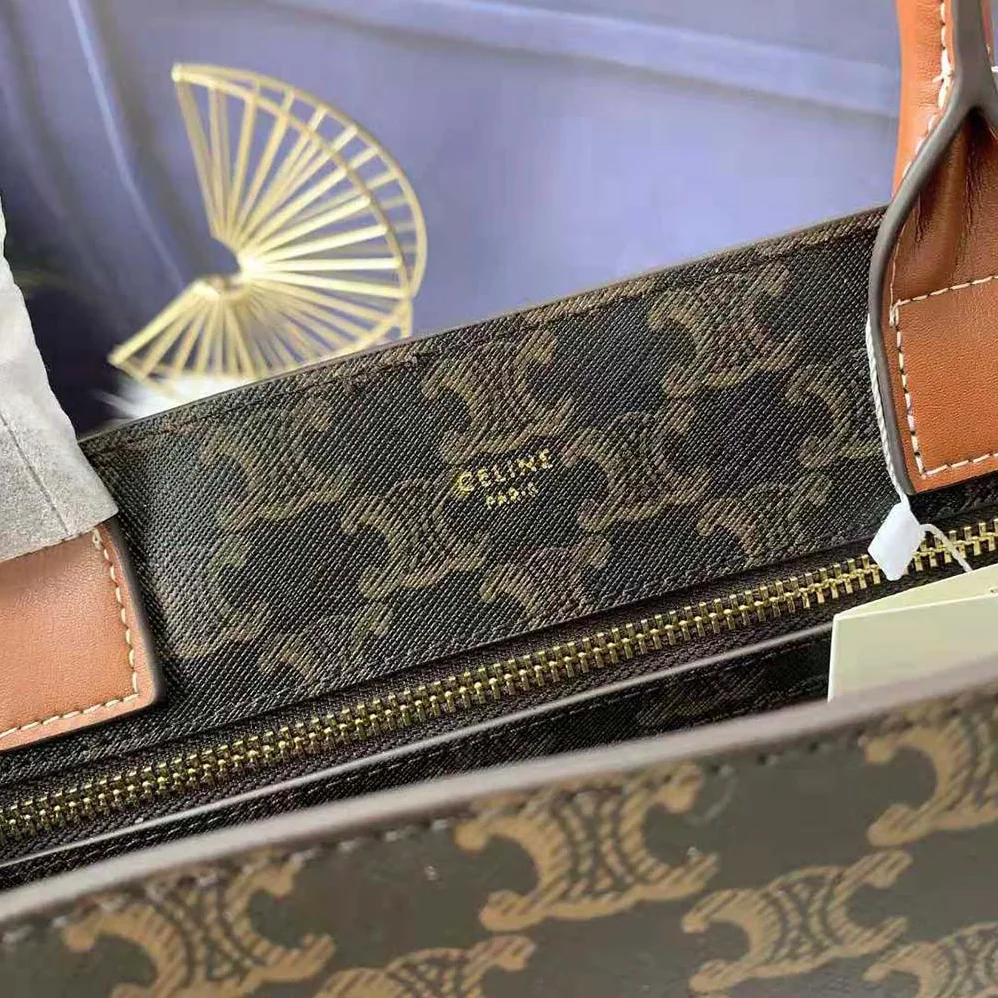 Celine Vertical Cabas in Triomphe Canvas for Women