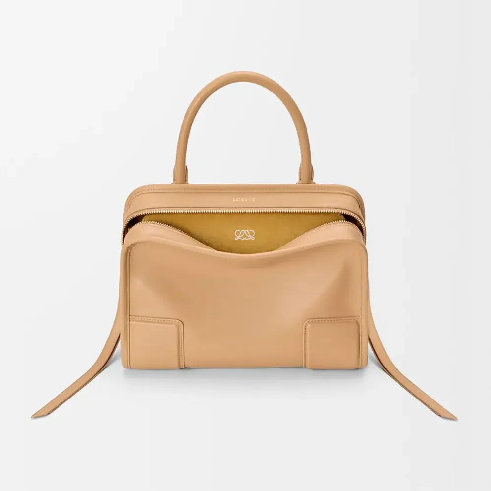 Loewe Small Amazona 180 Bag in Soft Calfskin for Women in Silk Beige