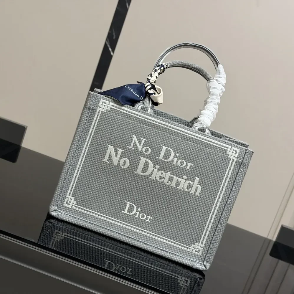 Dior Medium Dior Book Tote with Strap Blue-Greige No Dior No Dietrich Embroidery for Women Dior Medium Dior Book Tote with Strap Blue-Greige No Dior No Dietrich Embroidery for Women