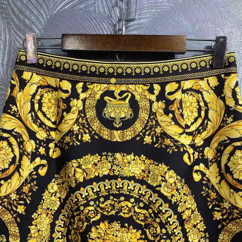 Versace Barocco Bomber Skirt for Women in Yellow Versace Barocco Bomber Skirt for Women in Yellow