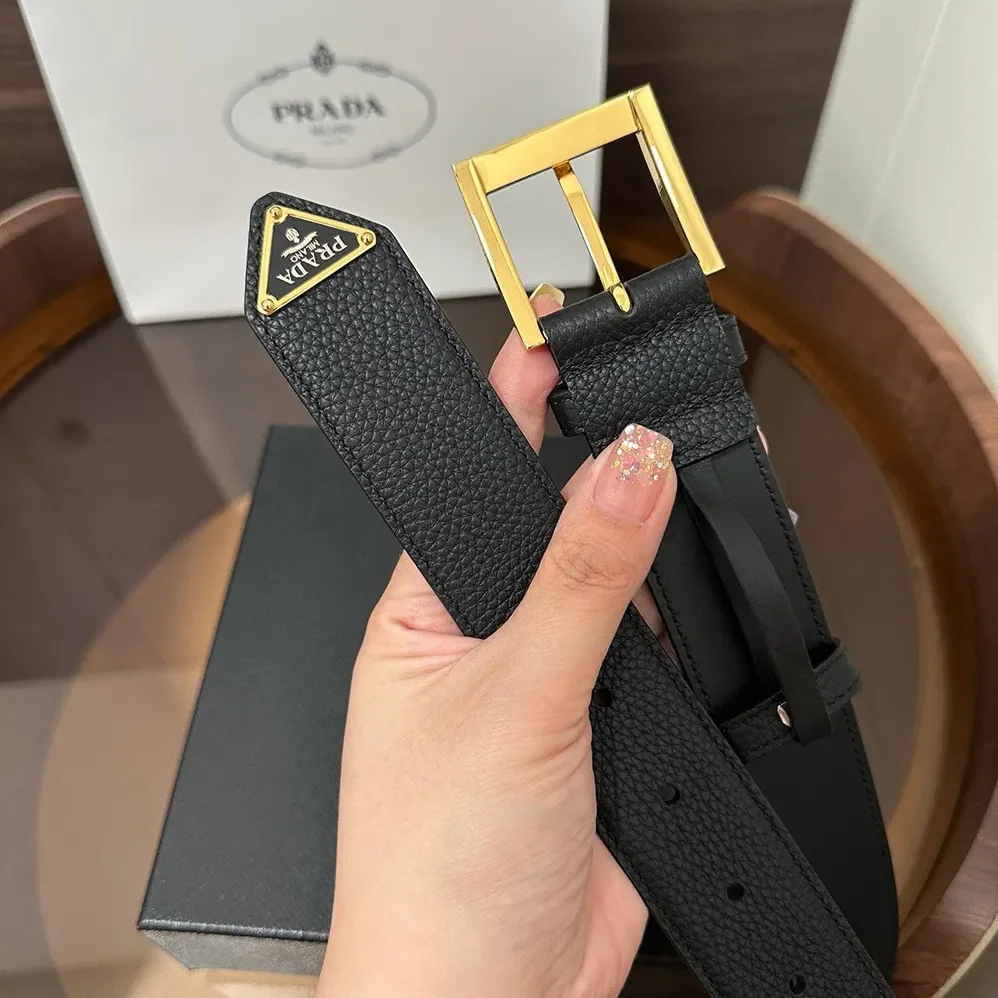 Prada Saffiano Leather Belt for Women in Black Prada Saffiano Leather Belt for Women in Black