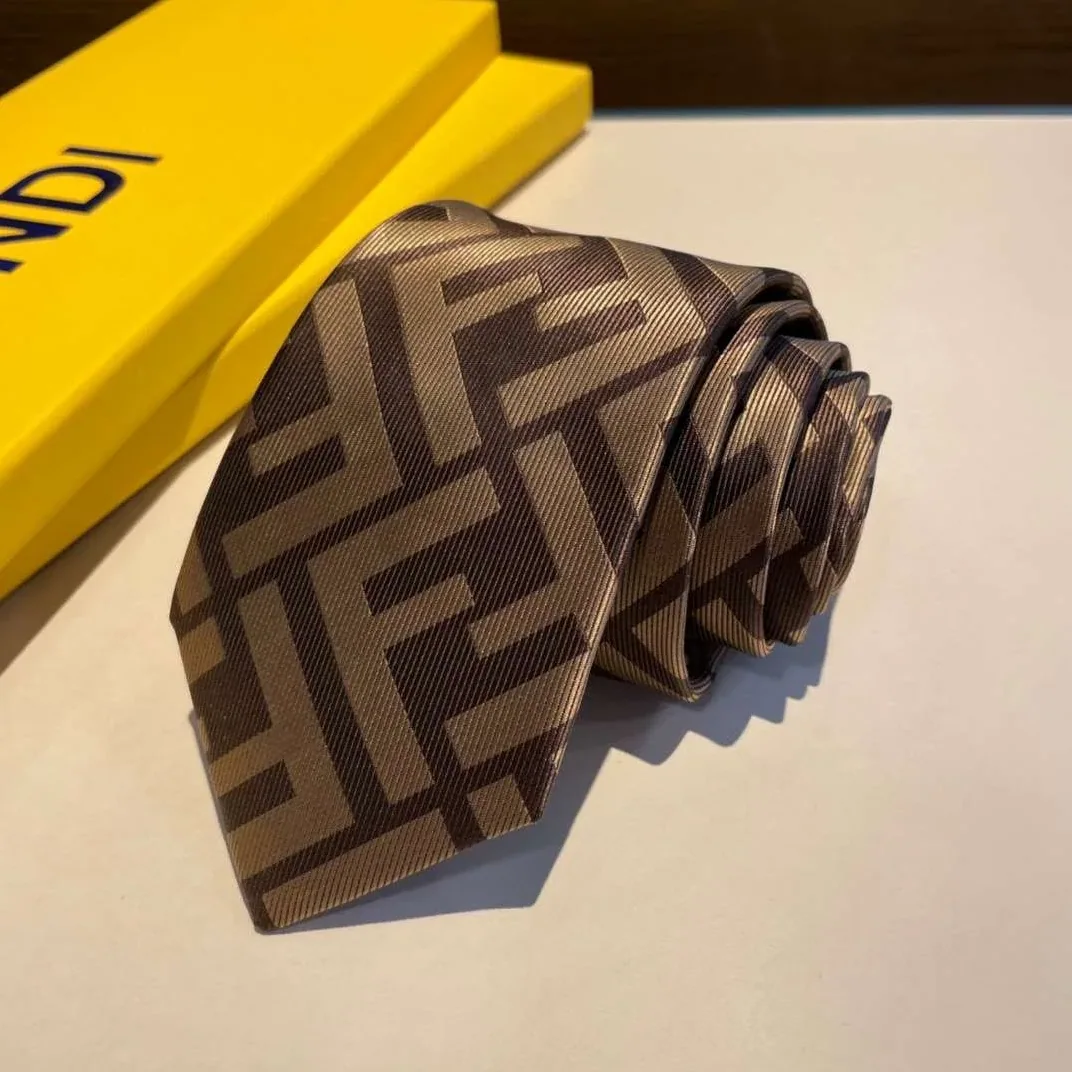 Fendi Tie Silk Necktie Brown FXC023A003F13D6