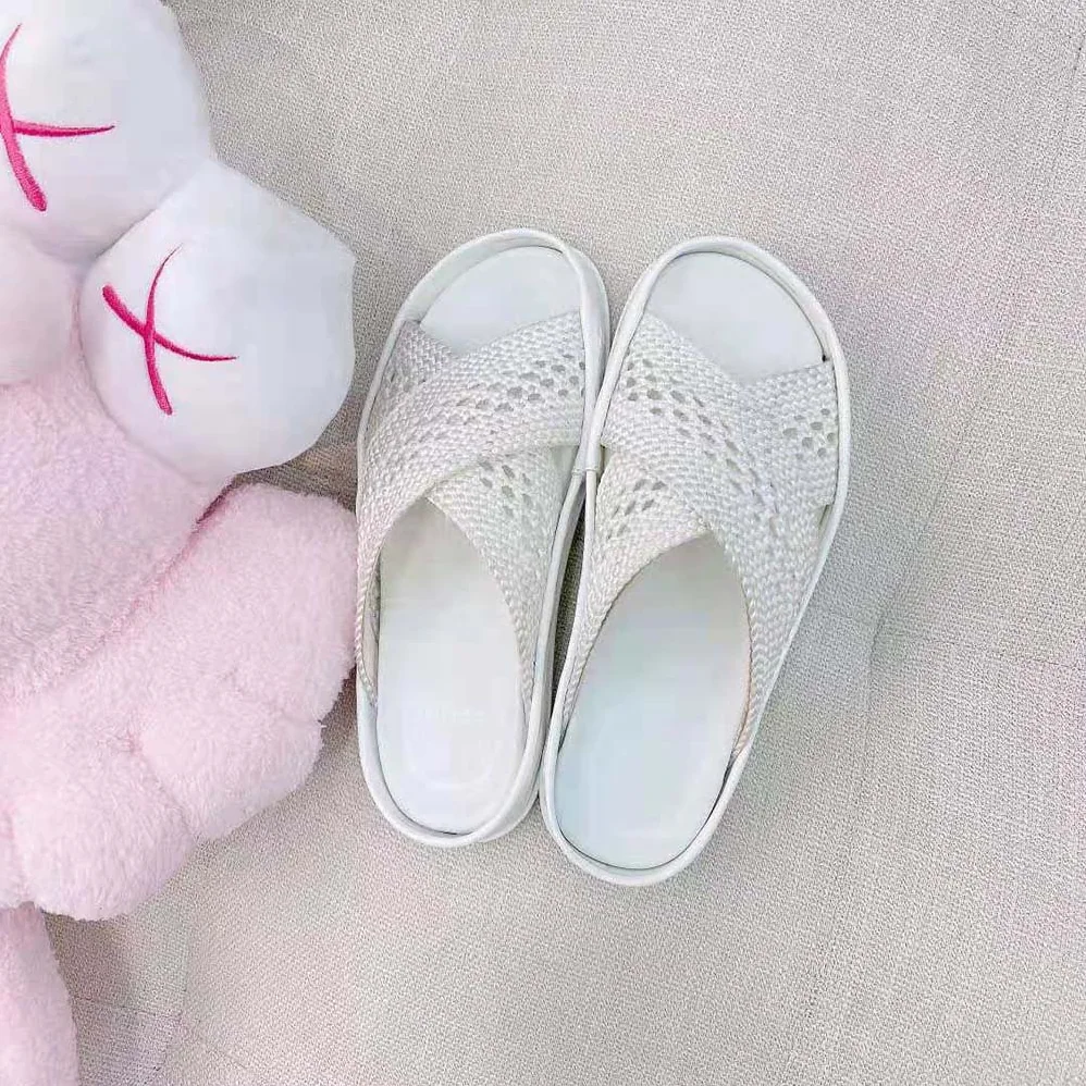 Fendi Reflections White Stretch Lace Slides for Women