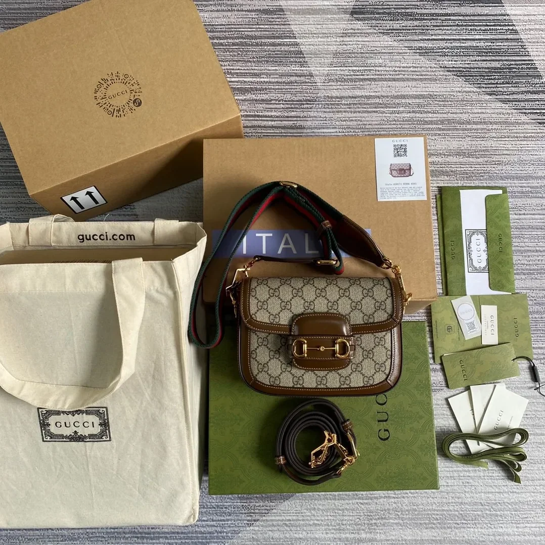 Gucci Horsebit 1955 GG Mini Bag Beige