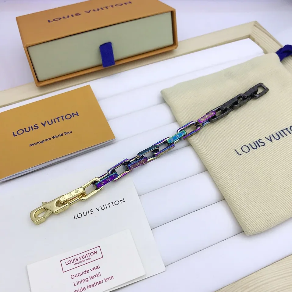 Louis Vuitton Engraved Monogram Chain Bracelet Multicolor Hardware Louis Vuitton Engraved Monogram Chain Bracelet Multicolor Hardware