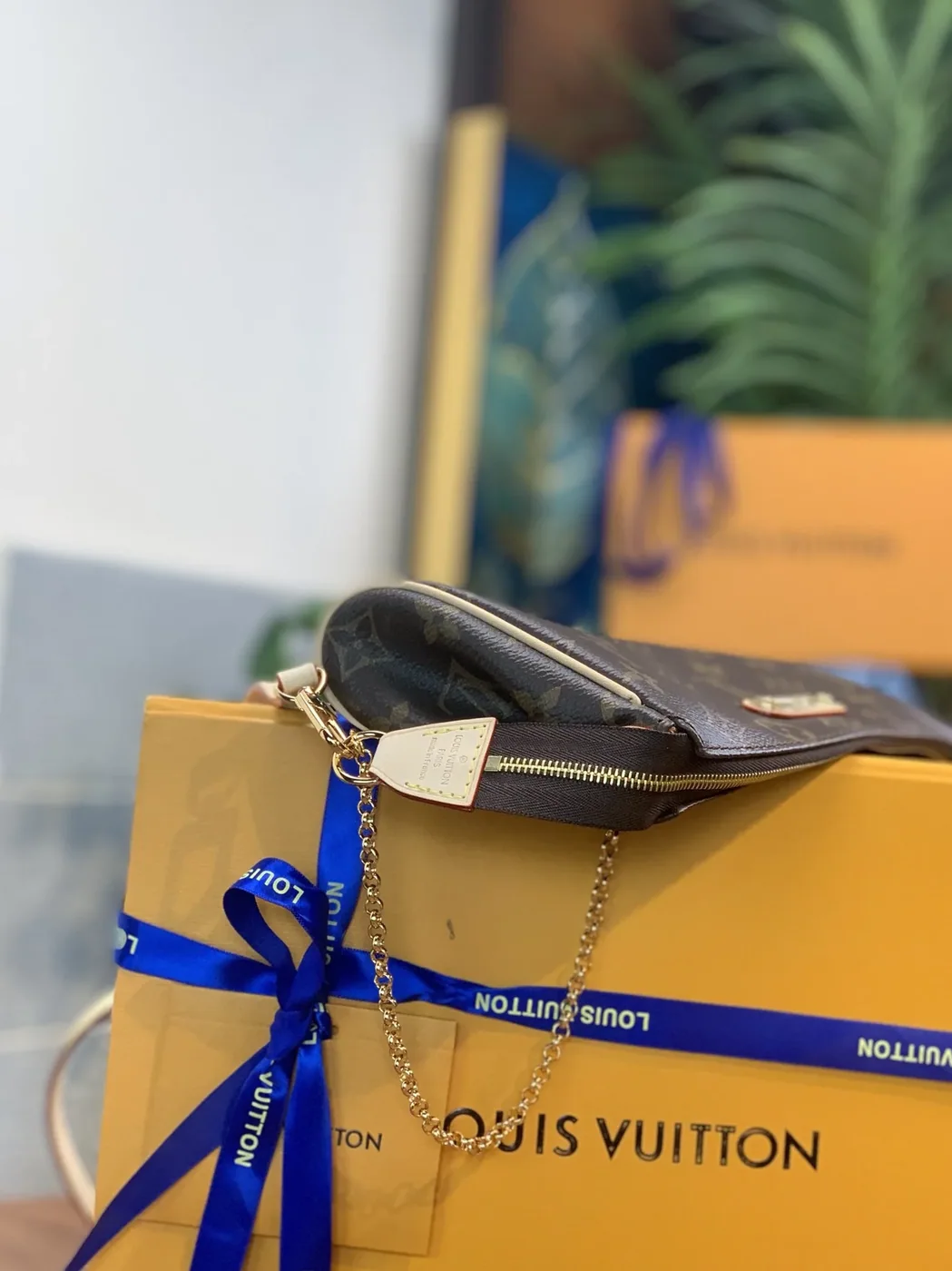 Louis Vuitton Eva 2Way Chain Shoulder Bag in Brown Monogram